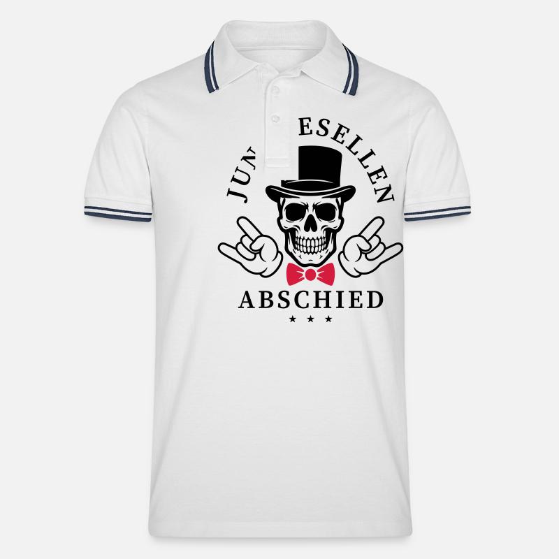 Junggesellenabschied Skull Jga - Männer Tipped Poloshirt - Weiß/Navy