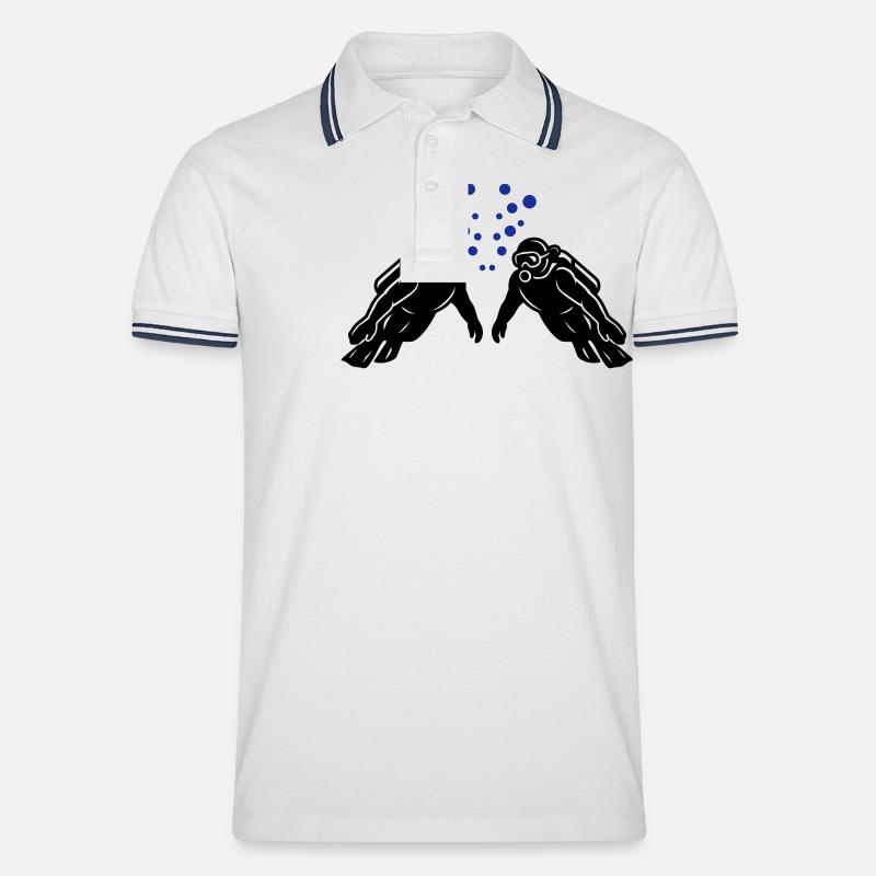 Taucher Team Tauchen - Männer Tipped Poloshirt - Weiß/Navy