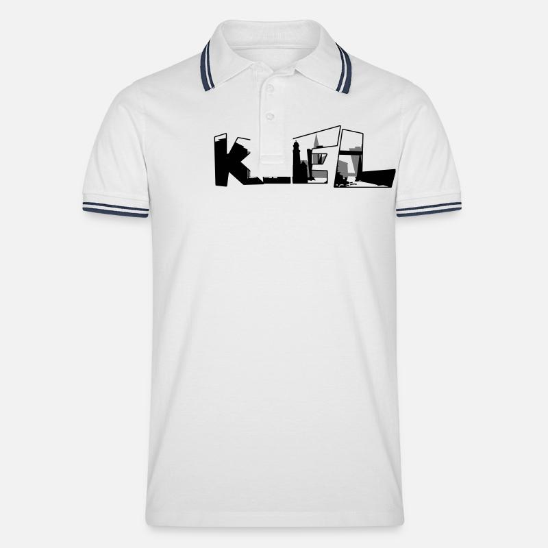 Kiel Skyline - Polo tipped Homme - blanc/marine