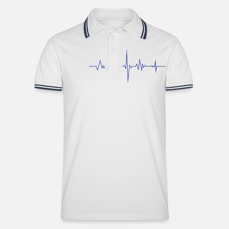 Frequenz kurz - Männer Tipped Poloshirt - Weiß/Navy