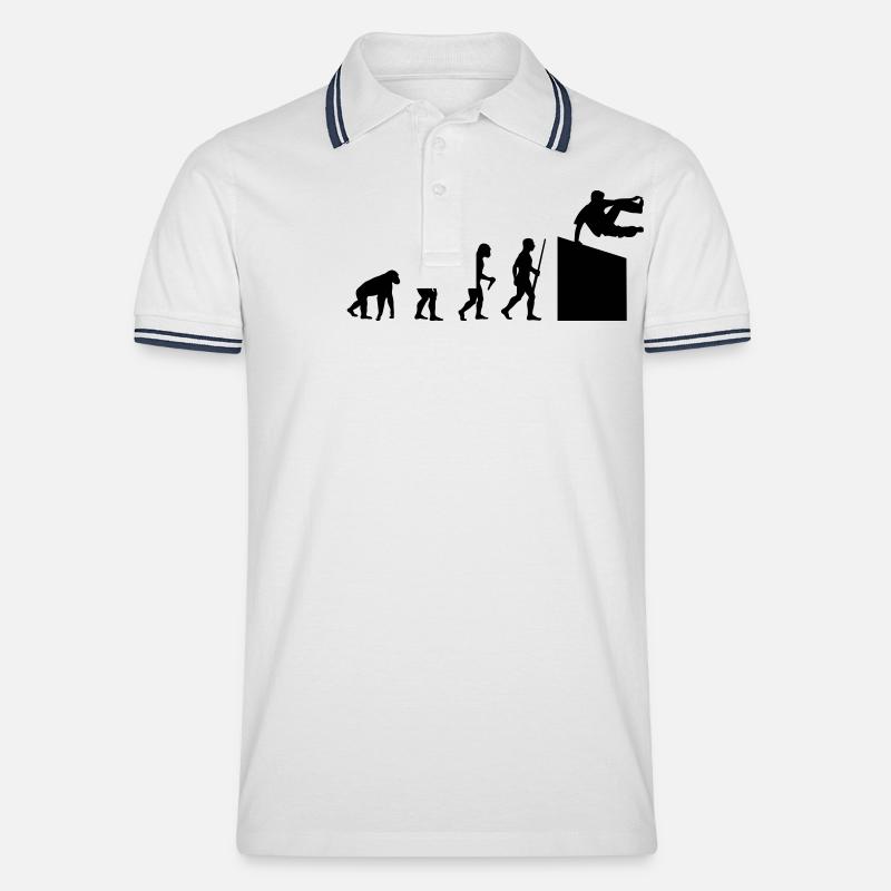 Parcour Evolution - Polo tipped Homme - blanc/marine