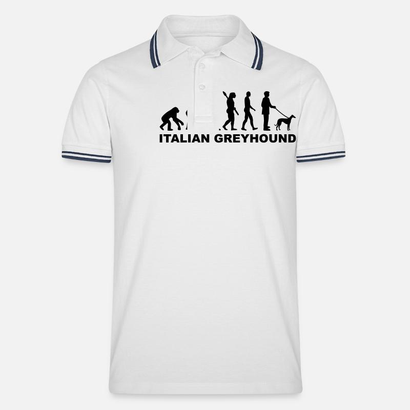 Italian Greyhound - Männer Tipped Poloshirt - Weiß/Navy