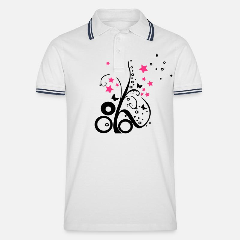 Spring || zweifarbig - Männer Tipped Poloshirt - Weiß/Navy