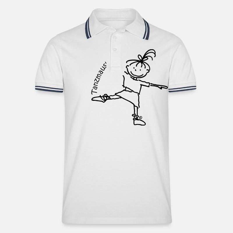 Tanzmaus! - Männer Tipped Poloshirt - Weiß/Navy