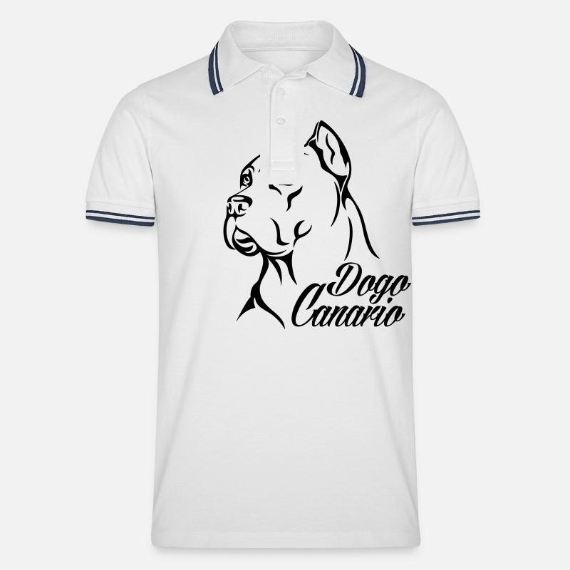 Dogo Canario - Männer Tipped Poloshirt - Weiß/Navy