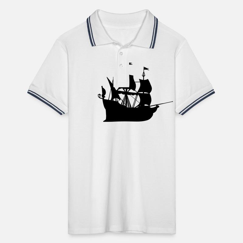 Schiff Geschenk Idee Männer Tipped Poloshirt