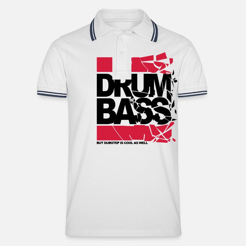 final dnb shattered - Männer Tipped Poloshirt - Weiß/Navy