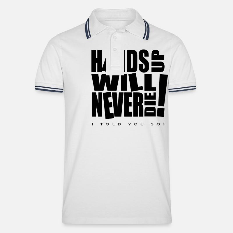 HUWND Logo Klassic - Männer Tipped Poloshirt - Weiß/Navy