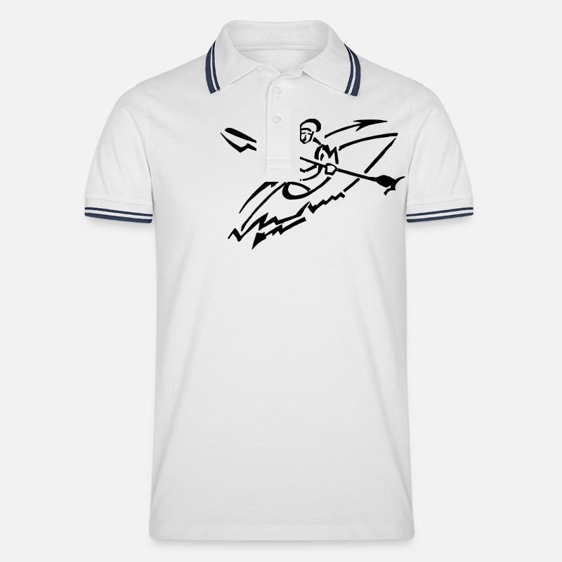 Kanu-AG-Logo - Männer Tipped Poloshirt - Weiß/Navy