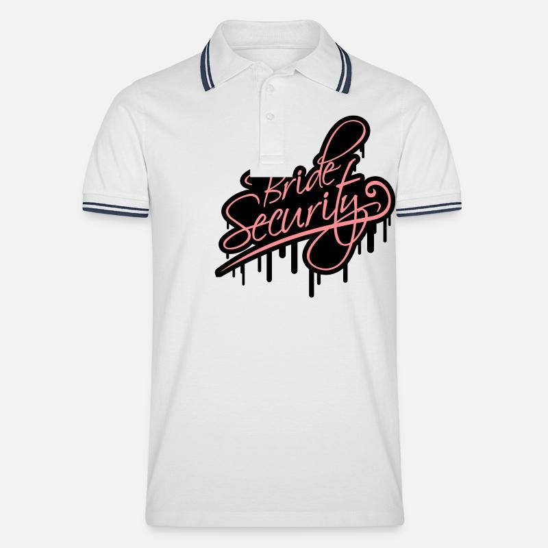 Bride Security - Männer Tipped Poloshirt - Weiß/Navy