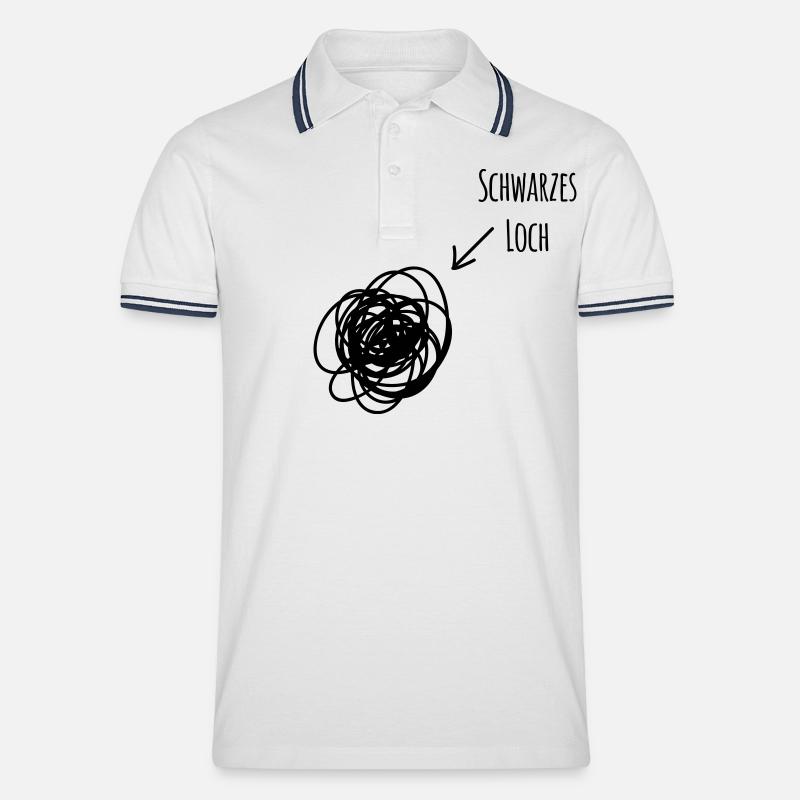 Schwarzes Loch 1c - Männer Tipped Poloshirt - Weiß/Navy