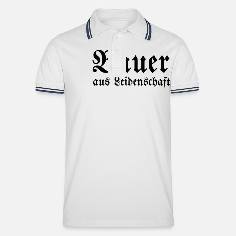 Bauer aus Leidenschaft - Männer Tipped Poloshirt - Weiß/Navy
