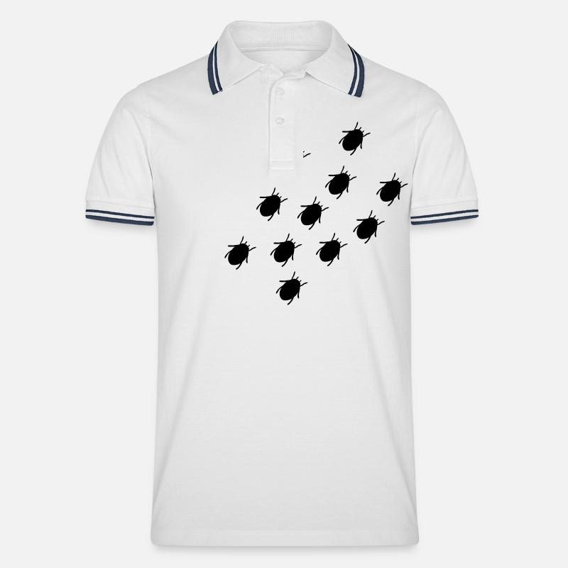 käfer - Männer Tipped Poloshirt - Weiß/Navy