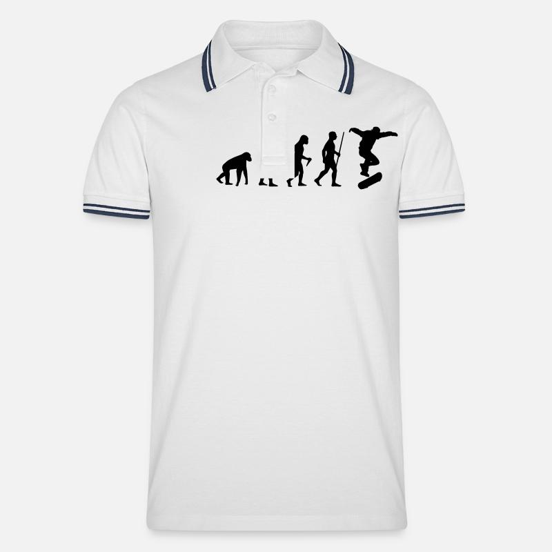 skateboard - Männer Tipped Poloshirt - Weiß/Navy