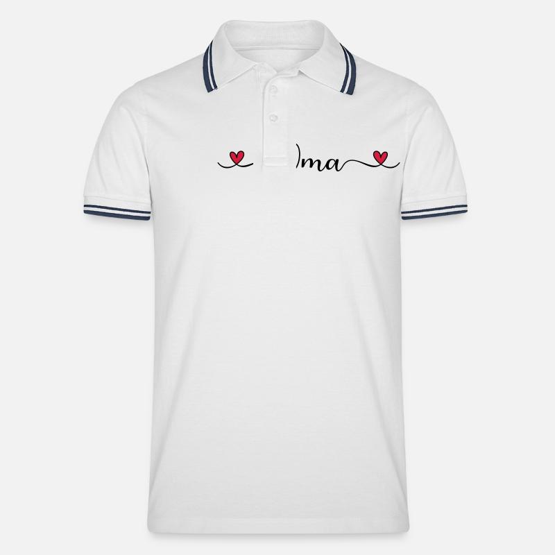Oma - Männer Tipped Poloshirt - Weiß/Navy