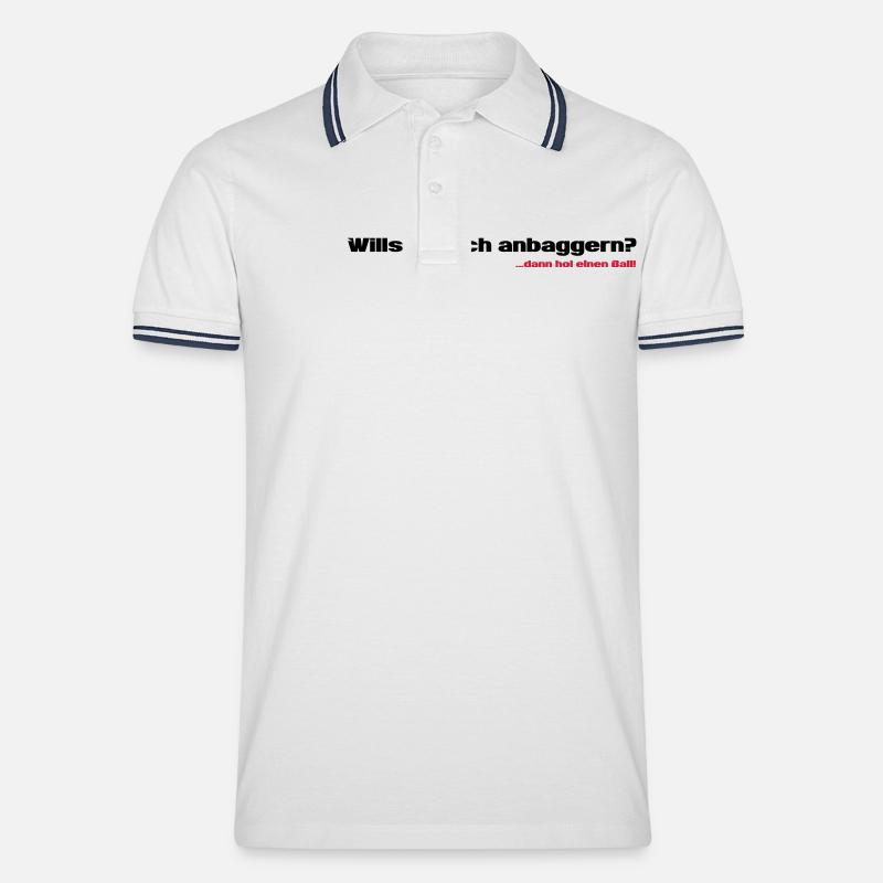 Anbaggern - Männer Tipped Poloshirt - Weiß/Navy