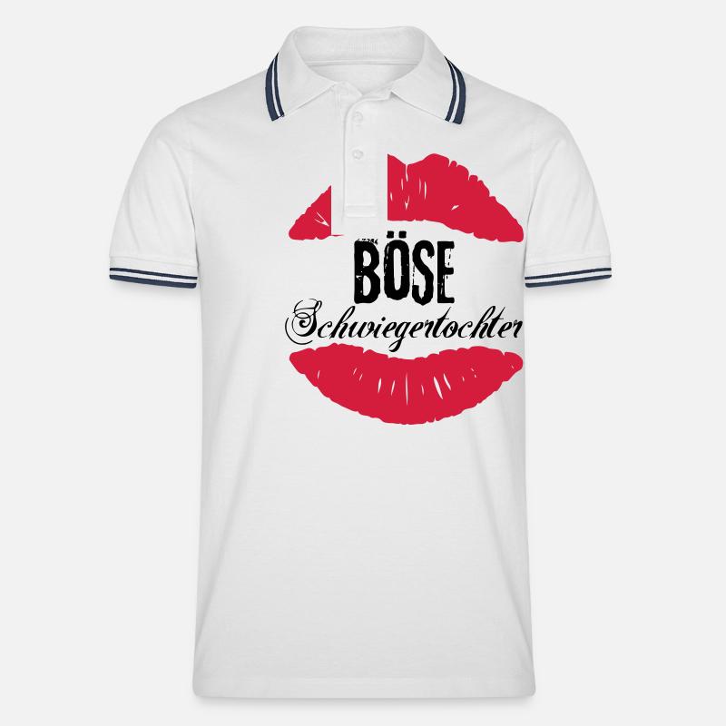 Böse Schwiegertochter - Männer Tipped Poloshirt - Weiß/Navy