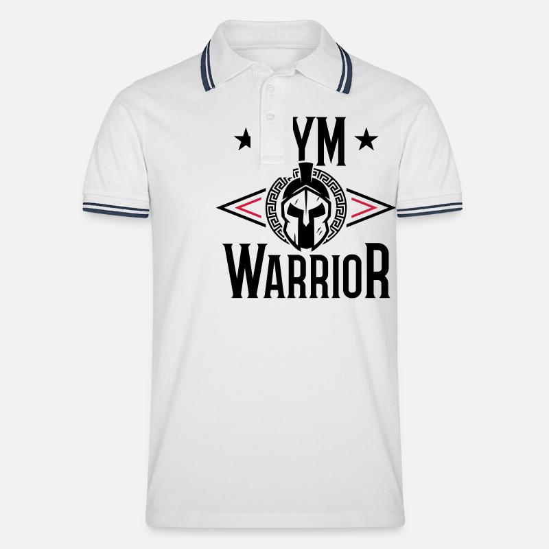 Gym Warrior Training Spartan - Männer Tipped Poloshirt - Weiß/Navy