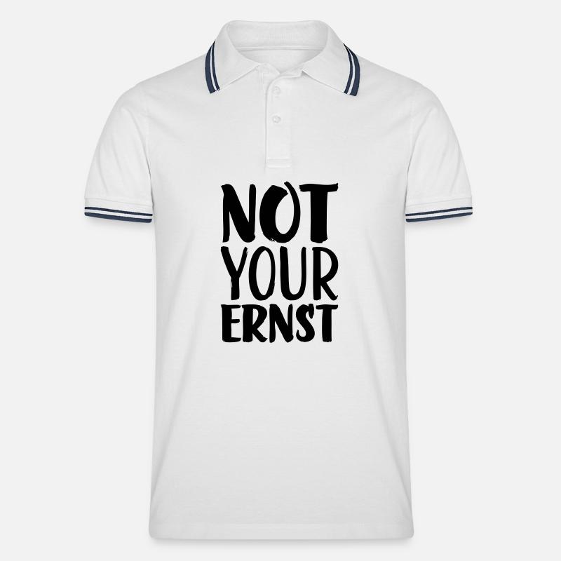 Not your ernst - Männer Tipped Poloshirt - Weiß/Navy