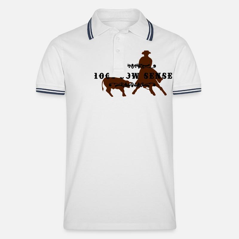 (cowsense_2c) - Männer Tipped Poloshirt - Weiß/Navy