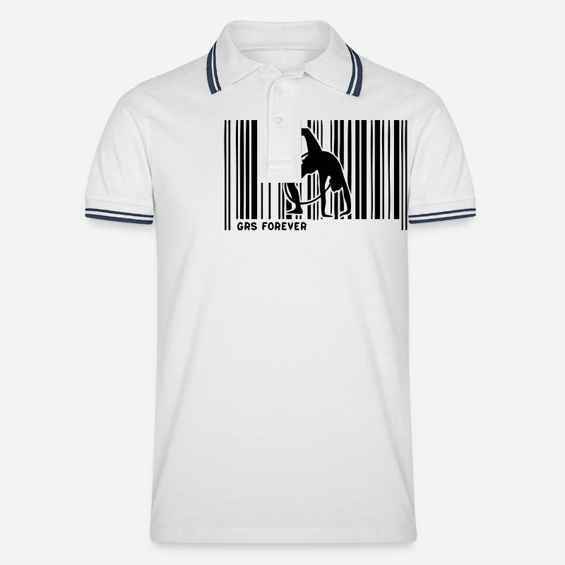 code barre grs gymnastique4 - Polo tipped Homme - blanc/marine
