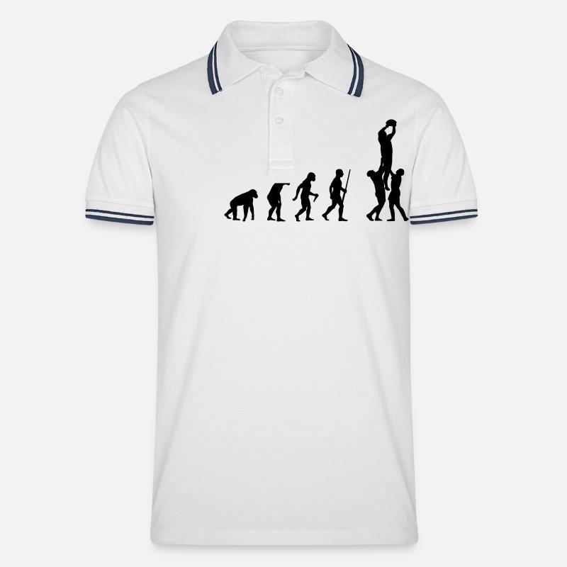 Evolution Rugby - Männer Tipped Poloshirt - Weiß/Navy