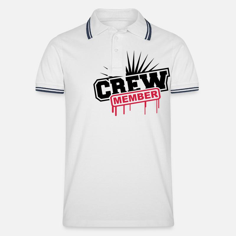 Crew Member Graffiti - Polo tipped Homme - blanc/marine