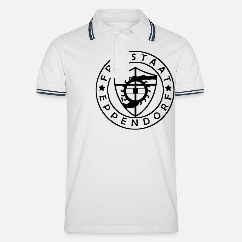 Freistaat Eppendorf - Männer Tipped Poloshirt - Weiß/Navy