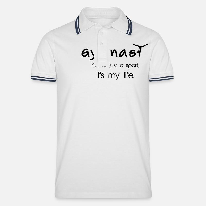Gymnastic - Männer Tipped Poloshirt - Weiß/Navy