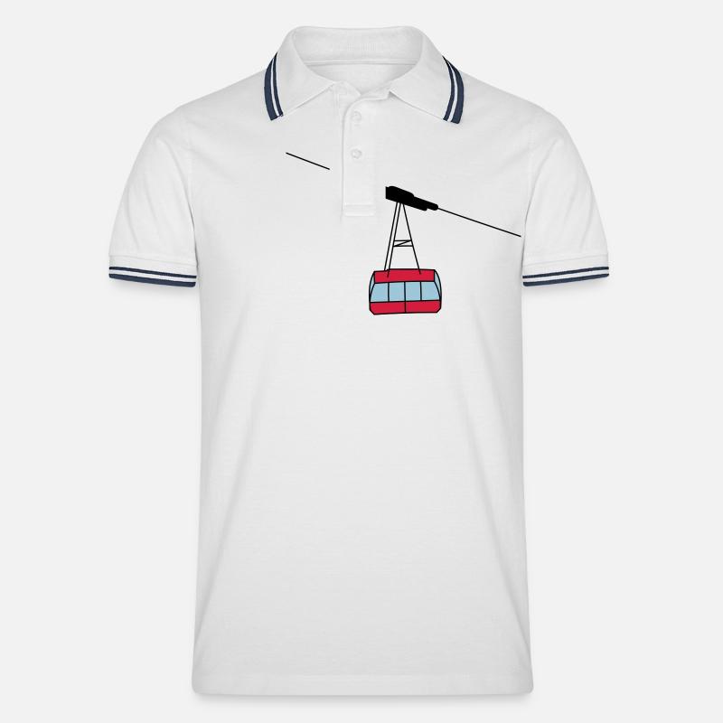 Gondel - Männer Tipped Poloshirt - Weiß/Navy