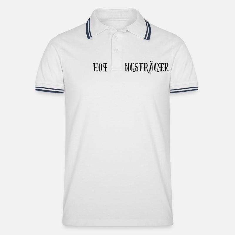 Hoffnungsträger - Männer Tipped Poloshirt - Weiß/Navy