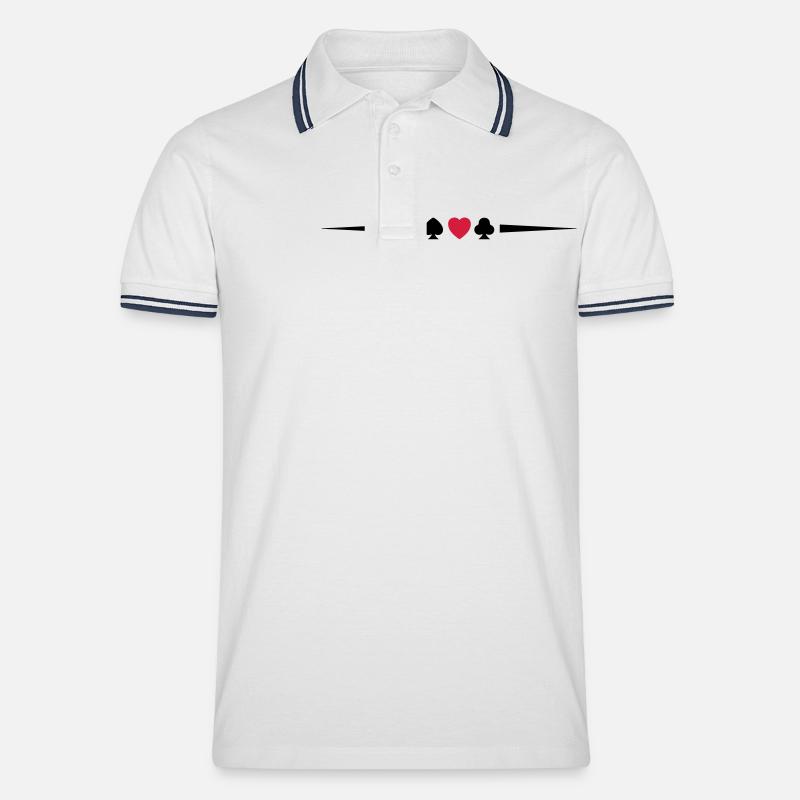poker_symbol_design_2 - Männer Tipped Poloshirt - Weiß/Navy