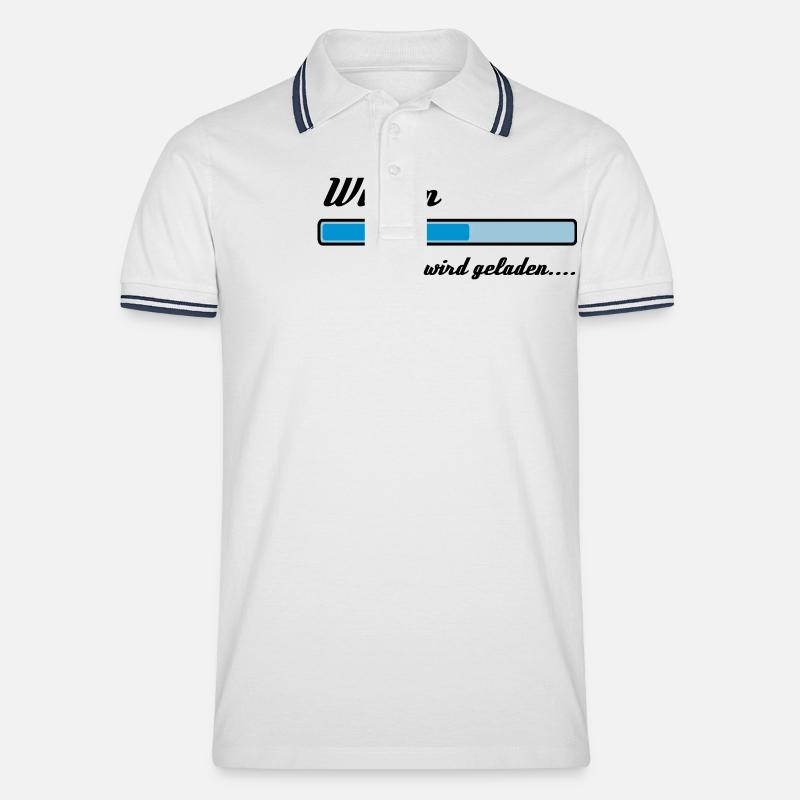 Knowledge is loading ... - Men's Tipped Polo Shirt - white/navy
