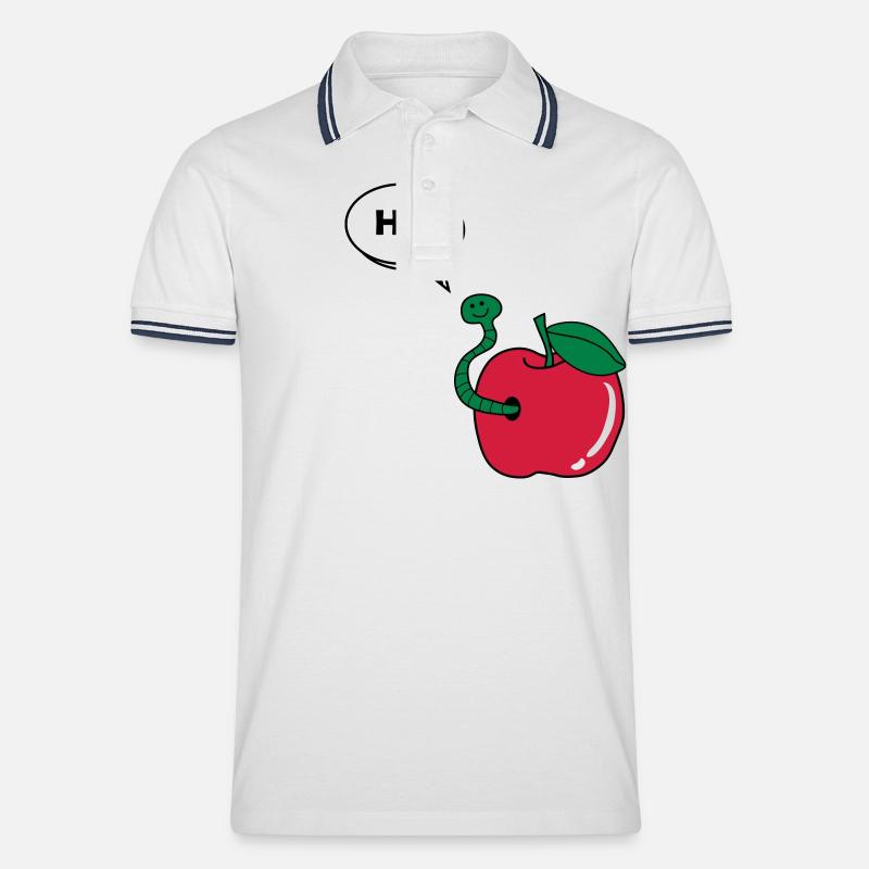 wurm_hi_02 - Männer Tipped Poloshirt - Weiß/Navy