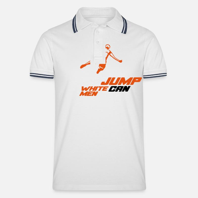 White Men Can Jump Dunk - Männer Tipped Poloshirt - Weiß/Navy