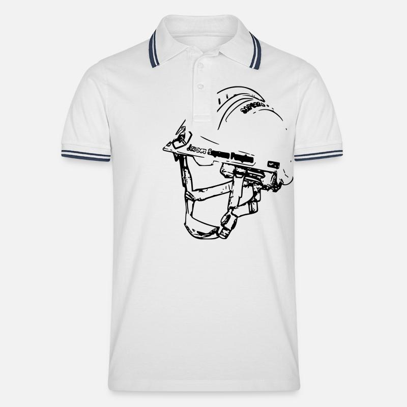 Feuerwehrmann Helm JSP - Männer Tipped Poloshirt - Weiß/Navy