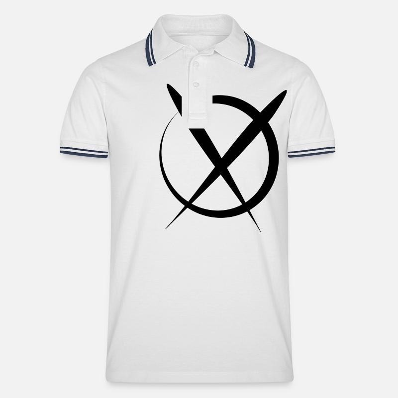 Ankreuzen Wählen - Männer Tipped Poloshirt - Weiß/Navy