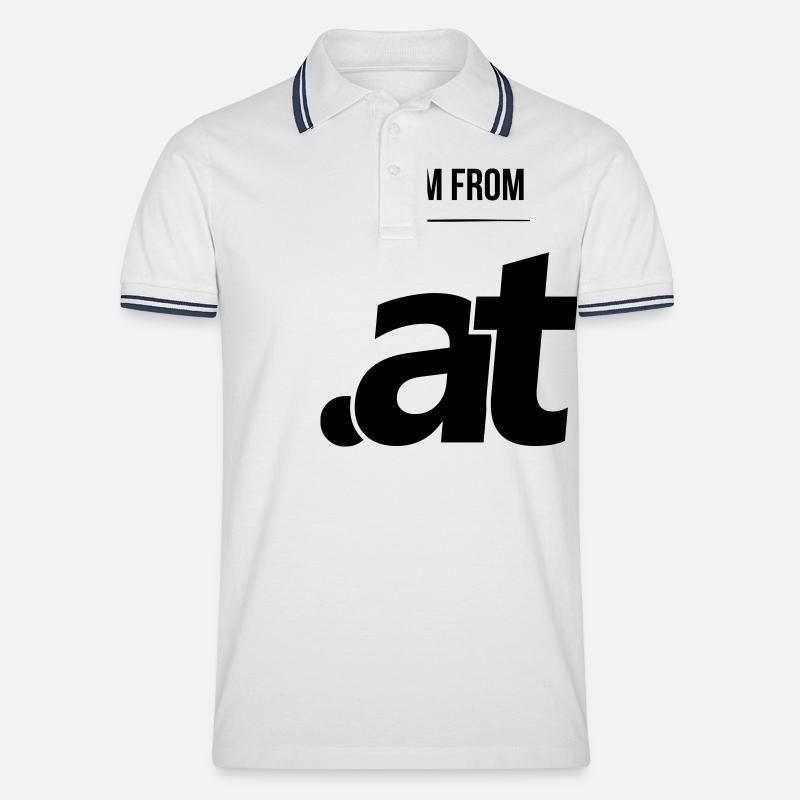 I Am From .AT - Männer Tipped Poloshirt - Weiß/Navy