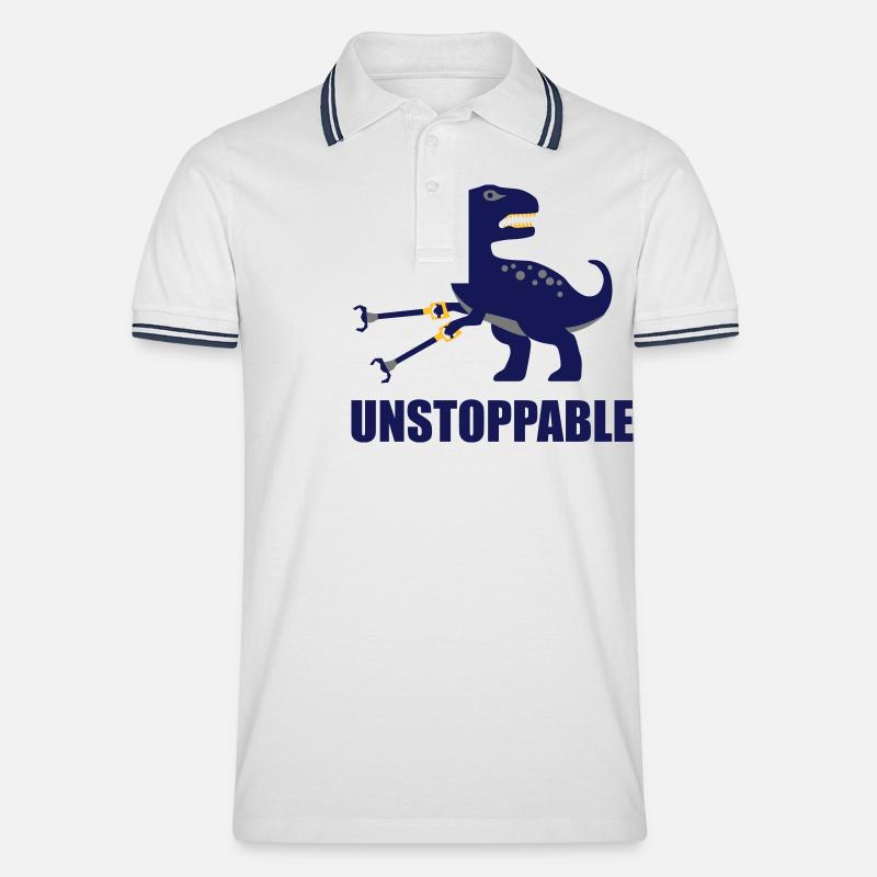 Unstoppable - Männer Tipped Poloshirt - Weiß/Navy