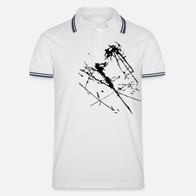 Kratzer Risse Zerkratzt - Männer Tipped Poloshirt - Weiß/Navy