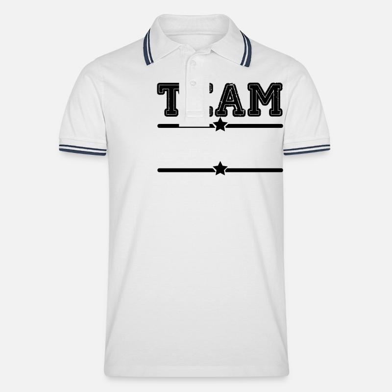 team - Männer Tipped Poloshirt - Weiß/Navy