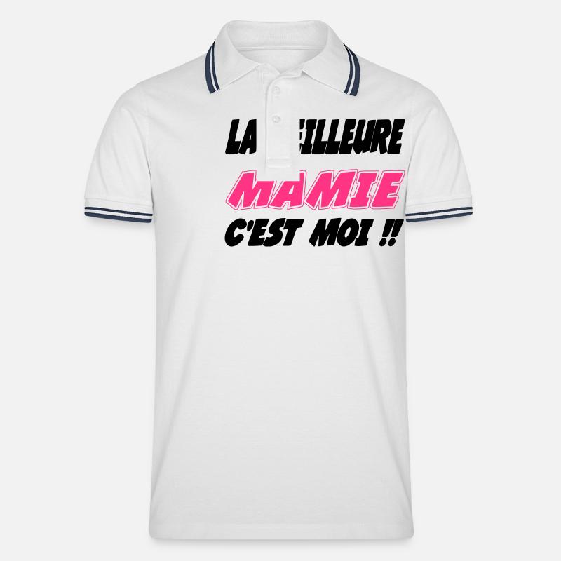 Die beste Oma bin ich - Männer Tipped Poloshirt - Weiß/Navy