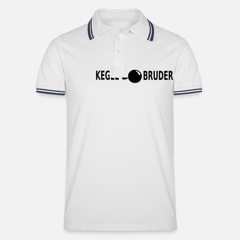 Kegelbruder Bier - Männer Tipped Poloshirt - Weiß/Navy