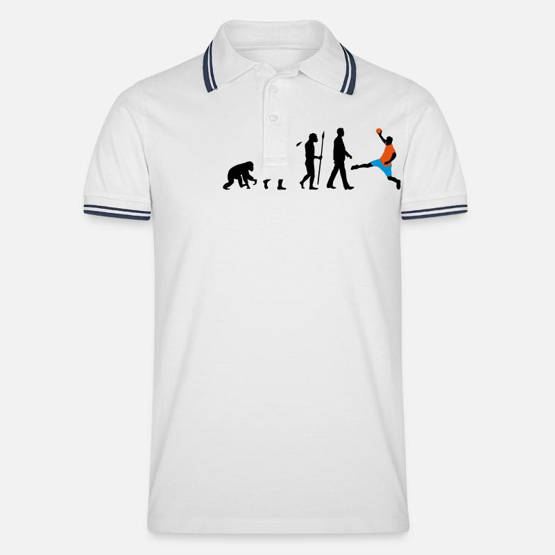 evolution_handball_102012_a_3c - Men's Tipped Polo Shirt - white/navy