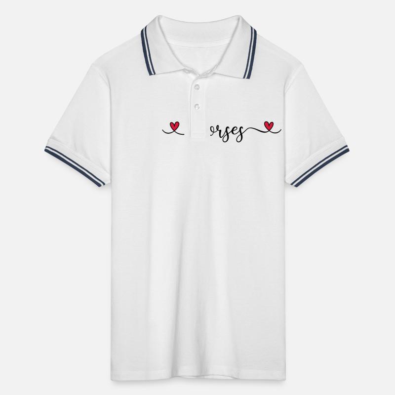 Ich liebe Pferde Männer Tipped Poloshirt