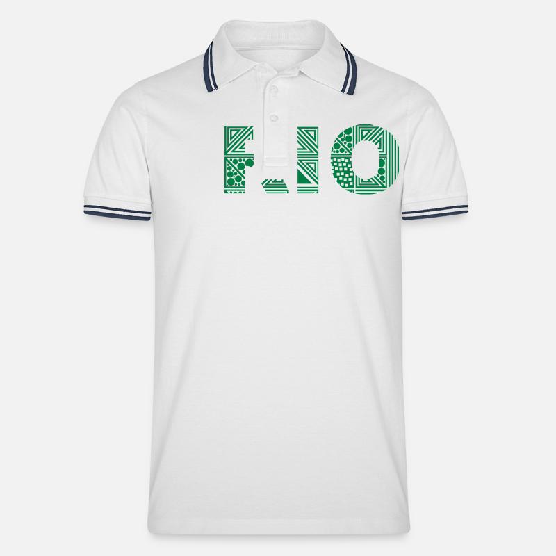 Rio de Janeiro - Männer Tipped Poloshirt - Weiß/Navy