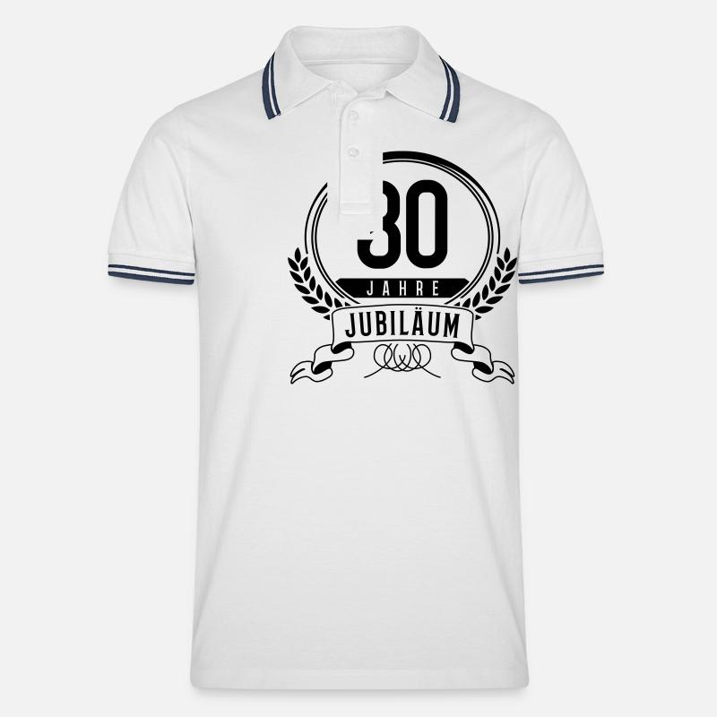 30 jahre jubilaeum - Männer Tipped Poloshirt - Weiß/Navy
