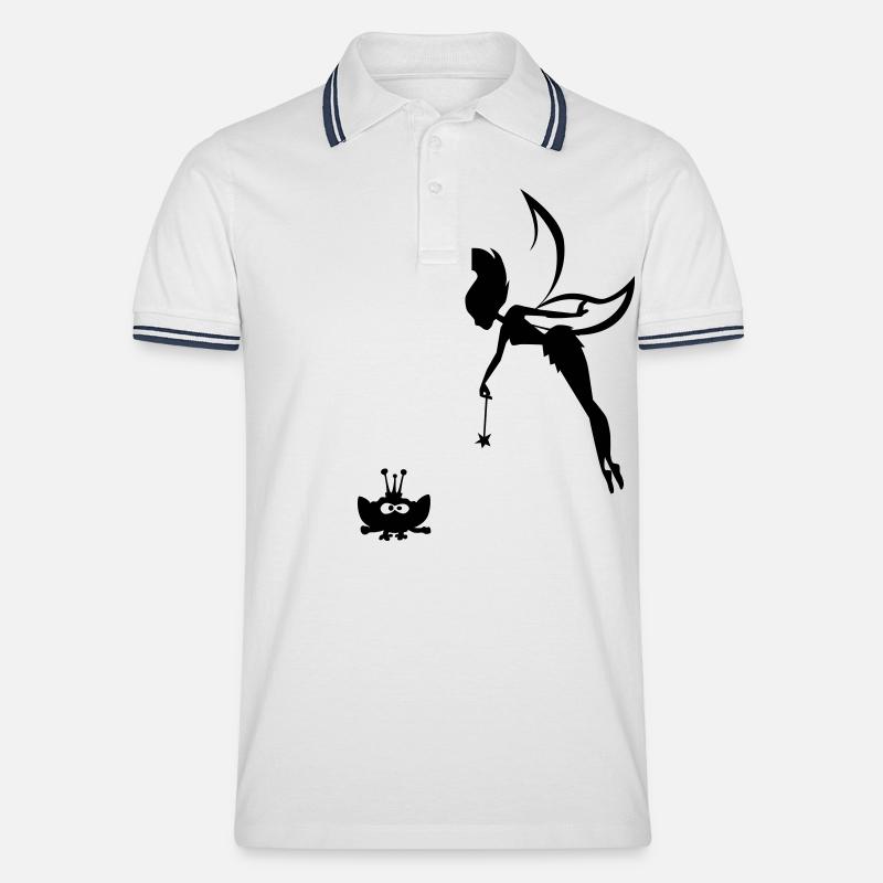 ein Wunsch frei - Männer Tipped Poloshirt - Weiß/Navy