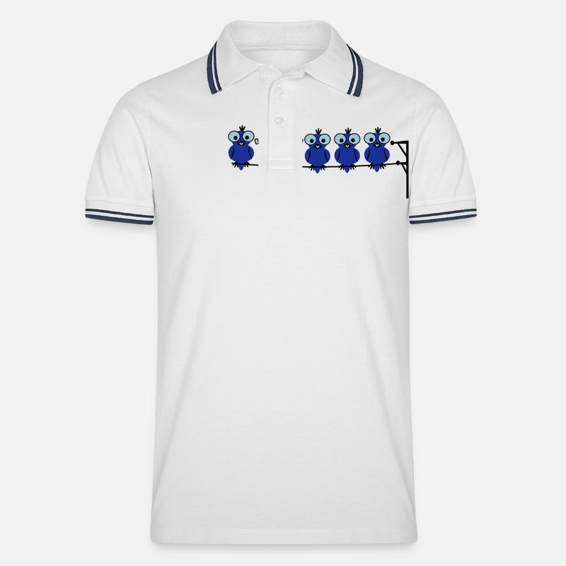 Vogel Sport - Männer Tipped Poloshirt - Weiß/Navy