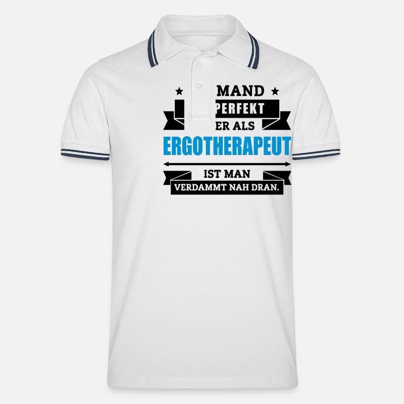 Funshirt Ergotherapeut - Männer Tipped Poloshirt - Weiß/Navy